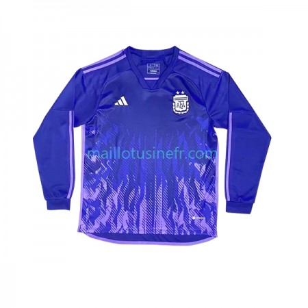 Maillot de Foot Argentine Extérieur Coupe du monde 2022 Manches Longues